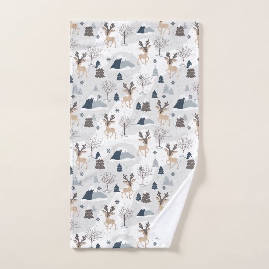 Weihnachtsbaumrinder Badhandtuch Set (Handtuch)