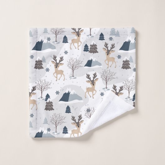 Weihnachtsbaumrinder Badhandtuch Set (Waschlappen)