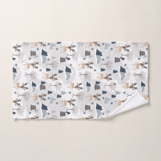 Weihnachtsbaumrinder Badhandtuch Set (Handtuch)