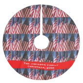 Weihnachtsbaumrock, amerikanische Flaggen, Persona Polyester Weihnachtsbaumdecke (Vorderseite)