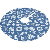 Weihnachtsbaumrock - Blaue Weihnachtsdesigns Polyester Weihnachtsbaumdecke (Schrägansicht)