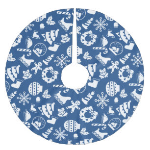 Weihnachtsbaumrock - Blaue Weihnachtsdesigns Polyester Weihnachtsbaumdecke