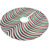 Weihnachtsbaumrock Candy Cane Tree Skirts Polyester Weihnachtsbaumdecke (Schrägansicht)