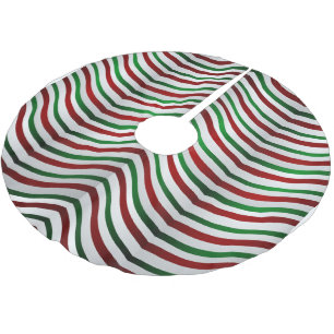 Weihnachtsbaumrock Candy Cane Tree Skirts Polyester Weihnachtsbaumdecke