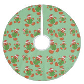 Weihnachtsbaumrock Gingerbread Männer auf Karierte Polyester Weihnachtsbaumdecke (Vorderseite)