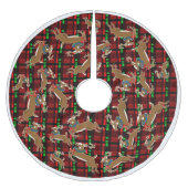 Weihnachtsbaumrock Jumping Rentier auf Kariertem k Polyester Weihnachtsbaumdecke (Vorderseite)