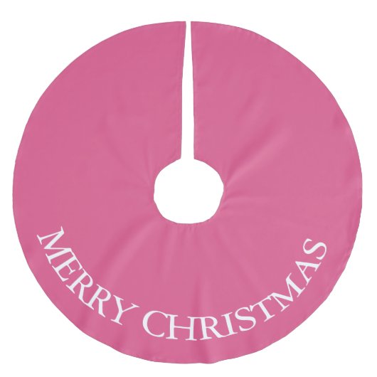 Weihnachtsbaumrock lebhaft Rosa Polyester Weihnachtsbaumdecke (Vorderseite)