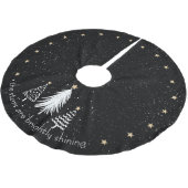 Weihnachtsbaumrock mit Gold-Sternen Polyester Weihnachtsbaumdecke (Schrägansicht)