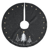 Weihnachtsbaumrock mit Gold-Sternen Polyester Weihnachtsbaumdecke (Vorderseite)