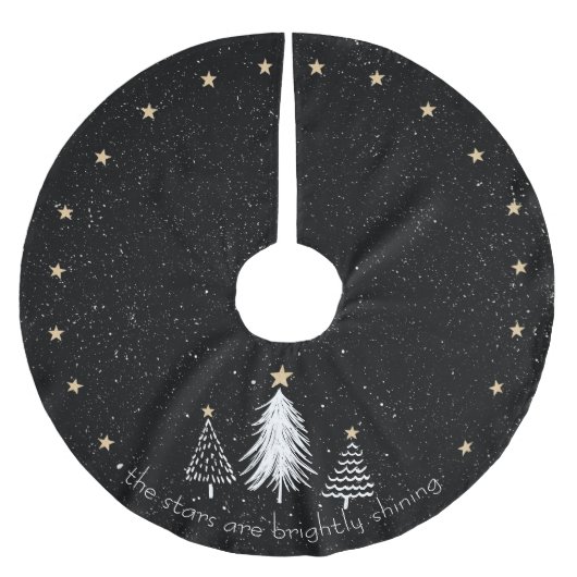 Weihnachtsbaumrock mit Gold-Sternen Polyester Weihnachtsbaumdecke (Vorderseite)