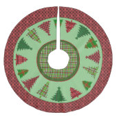 Weihnachtsbaumrock mit Karierten Bäumen Polyester Weihnachtsbaumdecke (Vorderseite)