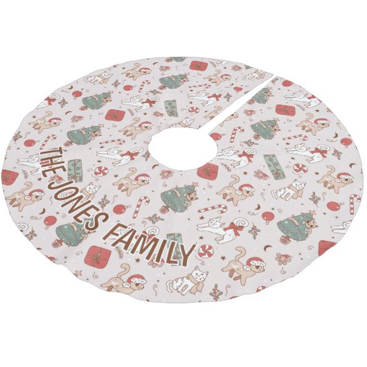 Weihnachtsbaumrock, Personalisierter Weihnachtsbau Polyester Weihnachtsbaumdecke (Schrägansicht)