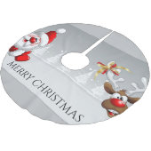 Weihnachtsbaumrock/Rentier. Polyester Weihnachtsbaumdecke (Schrägansicht)