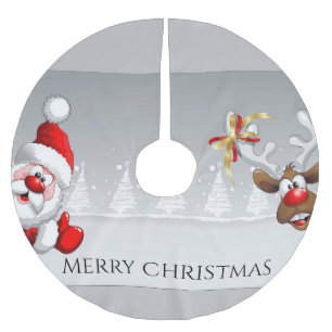 Weihnachtsbaumrock/Rentier. Polyester Weihnachtsbaumdecke