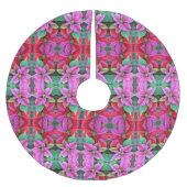 Weihnachtsbaumrock - Rosa/Rote Poinsettias. Polyester Weihnachtsbaumdecke (Vorderseite)