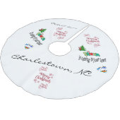 Weihnachtsbaumrock Santa kommt in die Stadt Polyester Weihnachtsbaumdecke (Schrägansicht)