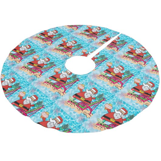 Weihnachtsbaumrock Santa Polyester Weihnachtsbaumdecke (Schrägansicht)