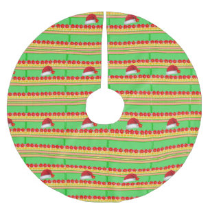 Weihnachtsbaumrock-Weihnachtsmannmütze Polyester Weihnachtsbaumdecke