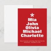 Weihnachtsbaumrot - weiße individuelle Namen Moder (Vorne/Hinten)