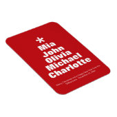 Weihnachtsbaumrot-weiße individuelle Namen modern Magnet (Rechte Seite)