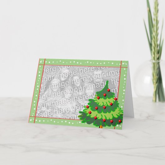Weihnachtsbaumschablone Feiertagskarte (Vorderseite)