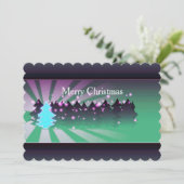 Weihnachtsbaumschattierungen mit grüner Flachkarte Feiertagskarte (Stehend Vorderseite)