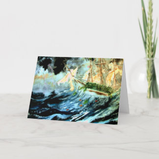 Weihnachtsbaumschiff Feiertagskarte