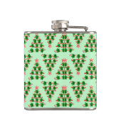 Weihnachtsbaumschildkröten auf Grün Flachmann (Rückseite)