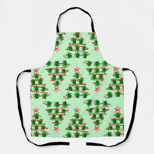 Weihnachtsbaumschildkröten auf Grün Schürze
