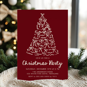 Weihnachtsbaumschleifen Cranberry-Urlaub Fantasie Einladung