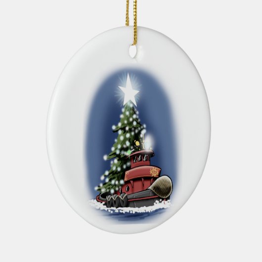 Weihnachtsbaumschlepper Keramik Ornament (Rechts)
