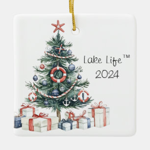 Weihnachtsbaumschmuck am See 2024 Keramikornament