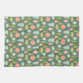 Weihnachtsbaumschmuck auf Sage Green Geschirrtuch (Horizontal)