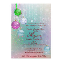 Weihnachtsbaumschmuck Baby Shower Einladung, Winte