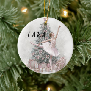 Weihnachtsbaumschmuck Ballerina – mit Namen Keramik Ornament