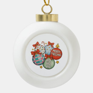 Weihnachtsbaumschmuck Bogen Frohe Weihnachten Ho S Keramik Kugel-Ornament