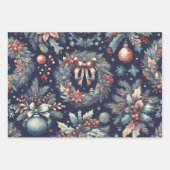 Weihnachtsbaumschmuck Design Blauer Bettler Geschenkpapier Set (Vorderseite 3)