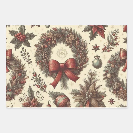 Weihnachtsbaumschmuck Design Blauer Bettler Geschenkpapier Set (Vorderseite 2)