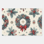 Weihnachtsbaumschmuck Design Blauer Bettler Geschenkpapier Set (Vorderseite)