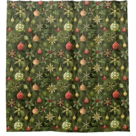 Weihnachtsbaumschmuck Duschvorhang (Vorderseite)