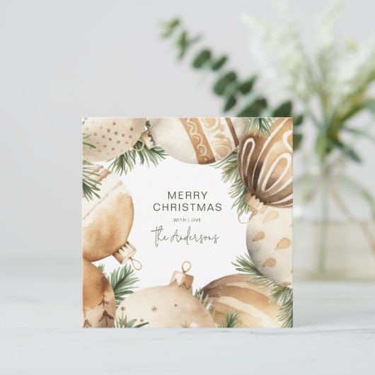 Weihnachtsbaumschmuck Einladung (Stehend Vorderseite)