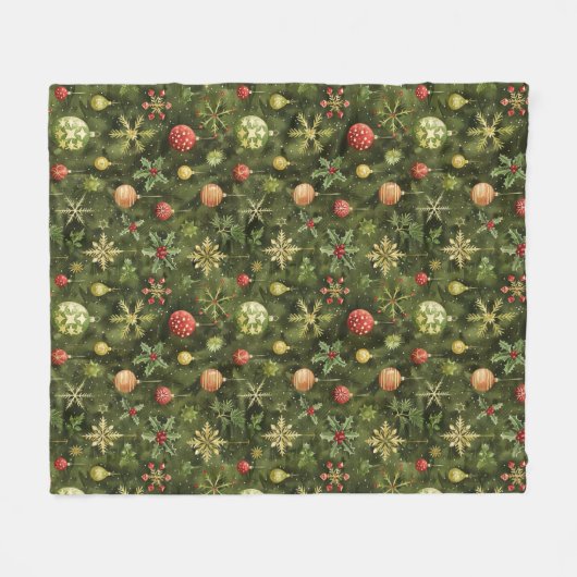 Weihnachtsbaumschmuck Fleecedecke (Vorderseite (Horizontal))