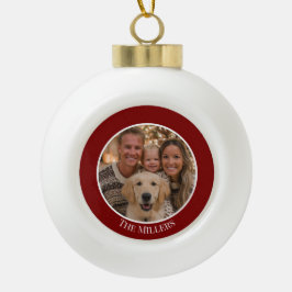 Weihnachtsbaumschmuck Fügen Sie Ihr Foto und Text Keramik Kugel-Ornament