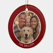 Weihnachtsbaumschmuck Fügen Sie Ihr Foto und Text  Keramik Ornament (Links)