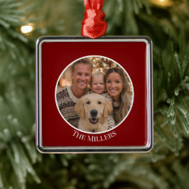 Weihnachtsbaumschmuck Fügen Sie Ihr Foto und Text Ornament Aus Metall
