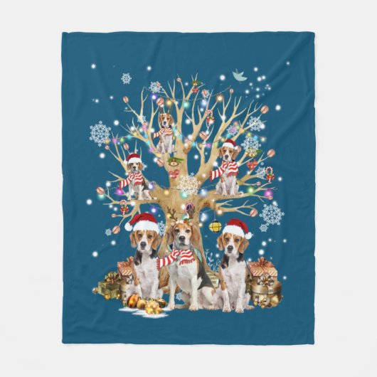 Weihnachtsbaumschmuck für Hunde im Beagle Fleecedecke (Vorderseite)