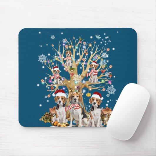 Weihnachtsbaumschmuck für Hunde im Beagle Mousepad (Mit Mouse)