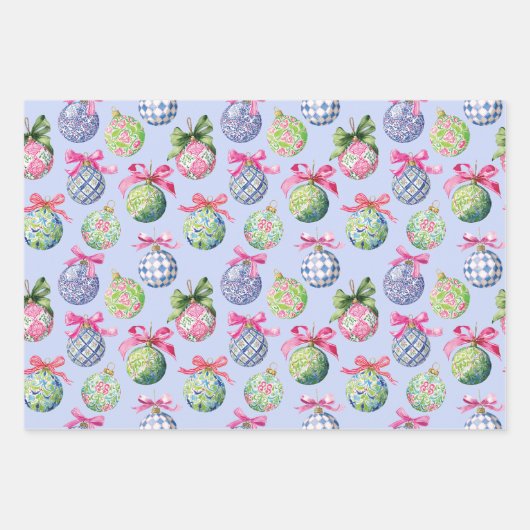 Weihnachtsbaumschmuck Geschenkpapier Set (Vorderseite)