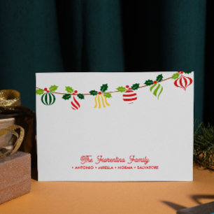 Weihnachtsbaumschmuck-Girlande Familie Notizkarten Mitteilungskarte