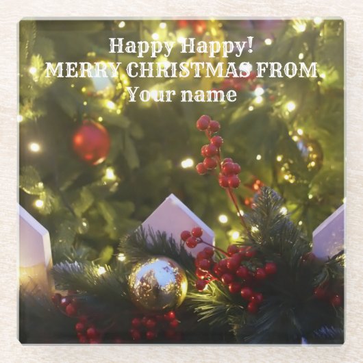 Weihnachtsbaumschmuck Glasuntersetzer (Vorderseite)